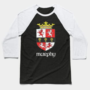 Murphy / Faded Style Family Crest Coat Of Arms Design Baseball T-Shirt